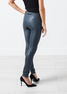 Elenaso Leather Trouser in Cool Grey
