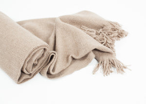 Cashmere Tassel Blanket in Brown