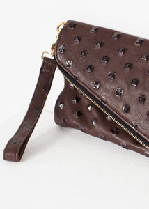 Roxanne Leather Clutch in Brown